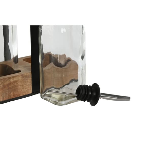Sæt til krydderier Home ESPRIT Sort Natur Krystal Akacie 180 ml 15 x 7 x 28 cm