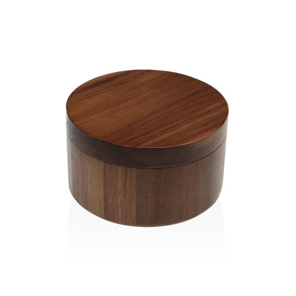 Saltkar med lock Versa Bambu Akaciaträ 11,7 x 6,8 x 11,7 cm