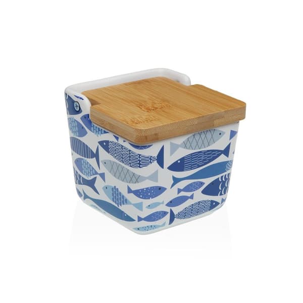 Saltbøsse med låg Versa AQUA 2 Keramik 8,8 x 8,5 x 8,8 cm