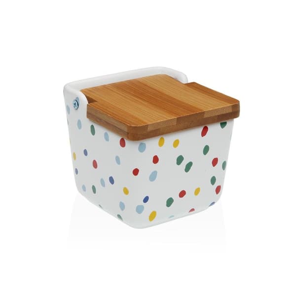 Saltkar med lock Versa DOTTY Keramik 8,8 x 8,5 x 8,8 cm