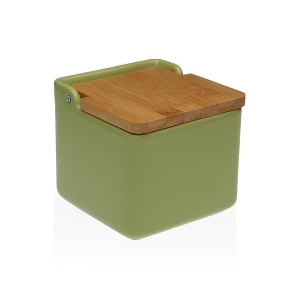 Saltbøsse med låg Versa Grøn Keramik 12,2 x 11,5 x 12,2 cm