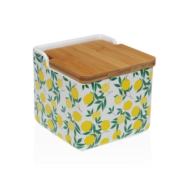 Saltbøsse med låg Versa Keramik Dolomite Citron 12,2 x 11,5 x 12,2 cm