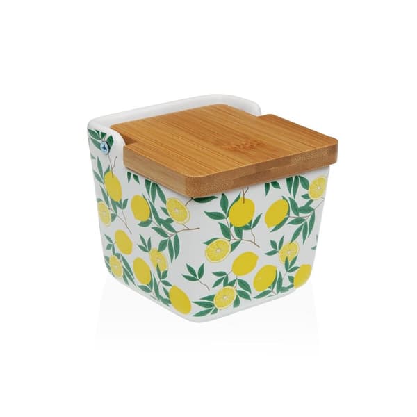 Saltkar med lock Versa Keramik Citron 8,8 x 8,5 x 8,8 cm