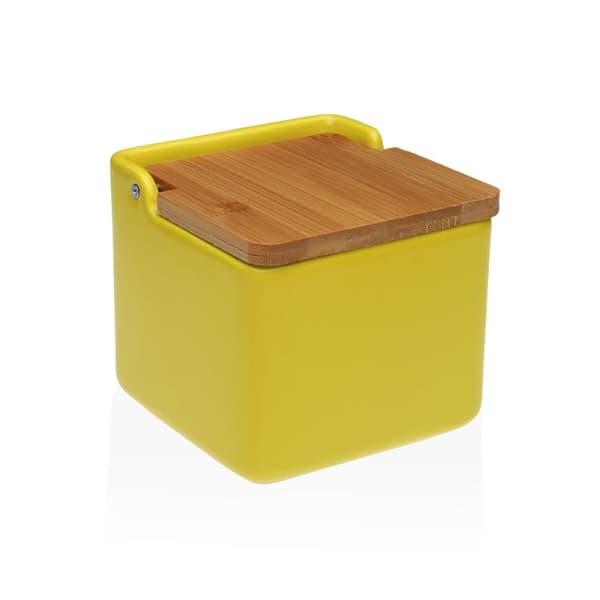 Saltkar med lock Versa Gul Keramik 12,2 x 11,5 x 12,2 cm