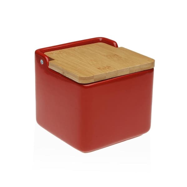 Saltkar med lock Versa Röd Keramik 12,2 x 11,5 x 12,2 cm