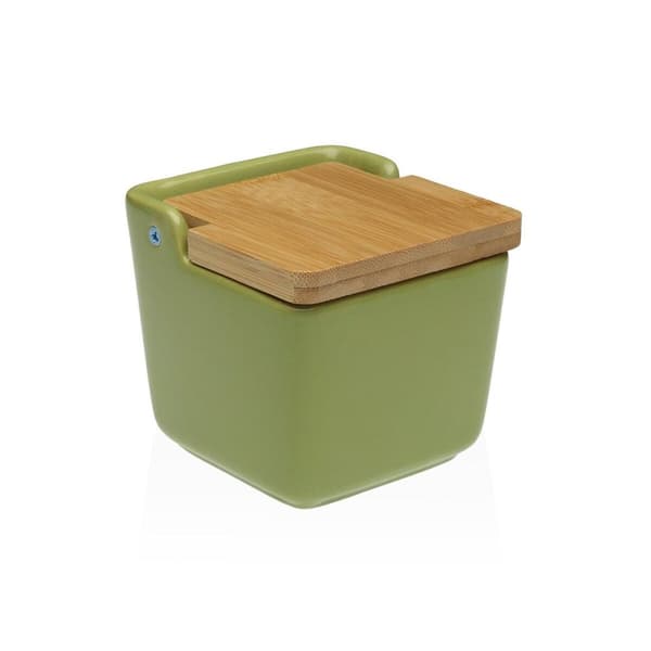 Saltkar med lock Versa Grön Keramik 8,8 x 8,5 x 8,8 cm