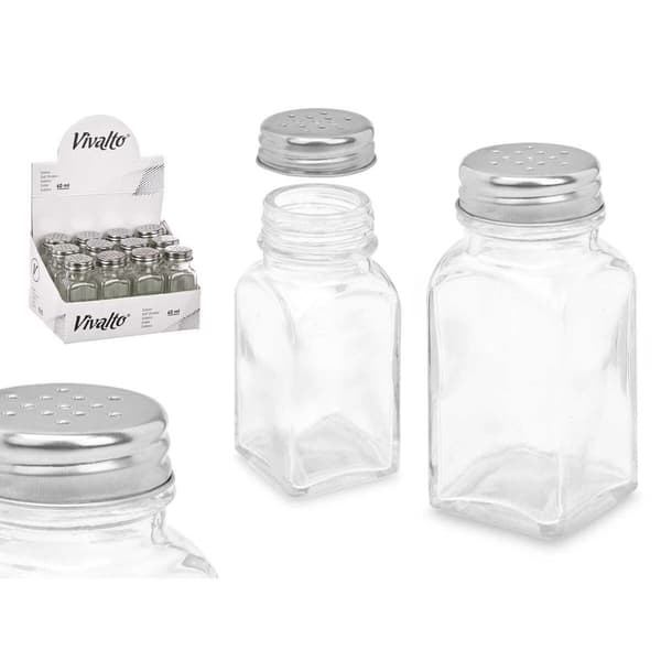 Suola-astia Vivalto YHP-F0409/DH12 Läpinäkyvä Metalli Lasi 4 x 9 x 4 cm (12 osaa)