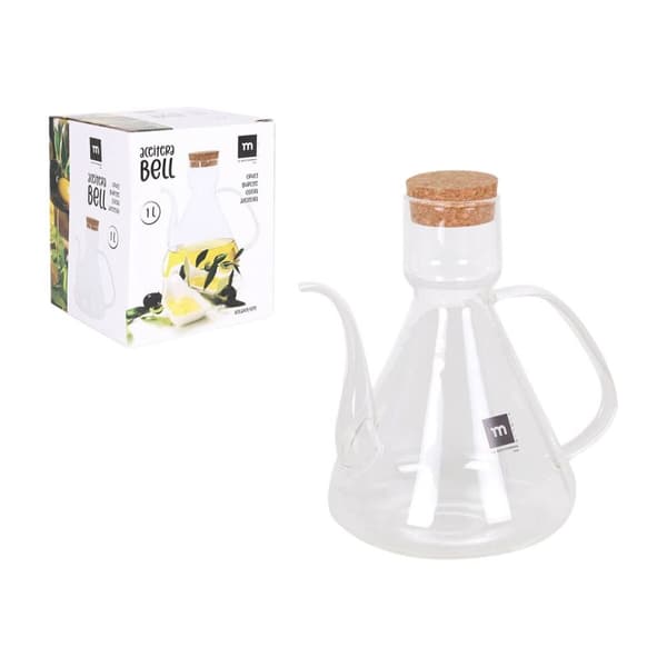 Oljeflaska La Mediterránea Bell Transparent Silikon Borosilikatglas 1 L (4 antal)