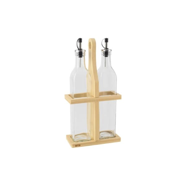 Kryddset Quttin Brun Transparent Glas Bambu 0,5 L 2 Delar (12 antal)