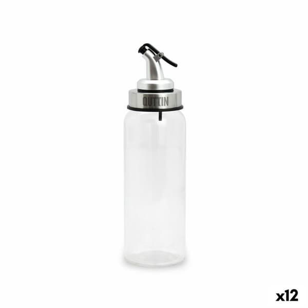 Flakon Quttin Gennemsigtig Sølvfarvet Glas 5,5 x 5,5 x 20,5 cm (12 enheder)