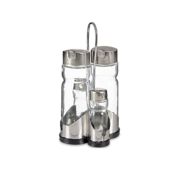 Kryddset Anna Transparent Silvrig 10 x 10 x 21 cm (12 antal)