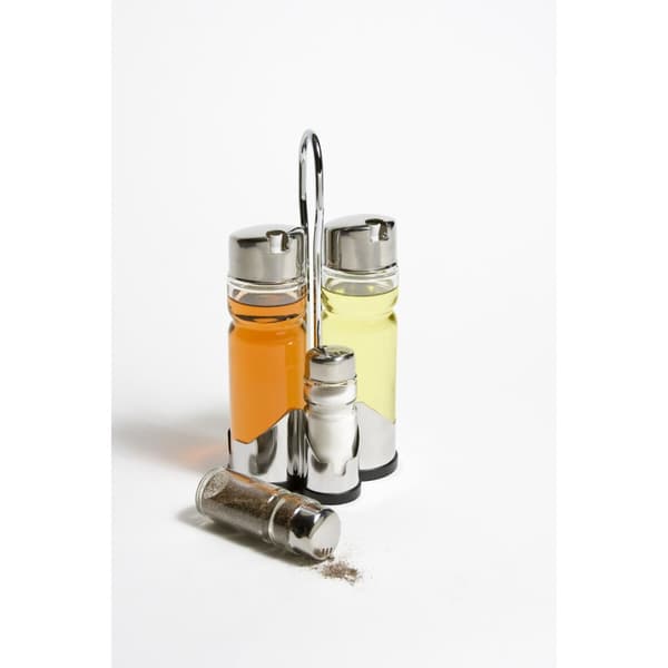 Kryddset Anna Transparent Silvrig 10 x 10 x 21 cm (12 antal)