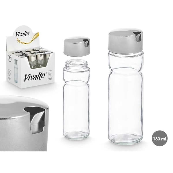 Flakon Vivalto OCT-TW022 Gennemsigtig Sølvfarvet Metal Krystal Plastik 180 ml 4,6 x 15,7 x 4,6 cm (12 enheder)