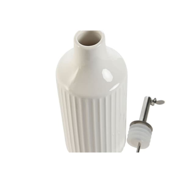 Flakon Home ESPRIT Hvid Sølvfarvet Rustfrit stål Porcelæn Urban 350 ml 7 x 7 x 22 cm