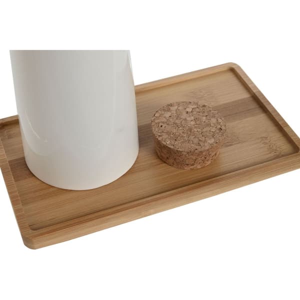 Set med olja och vinäger Home ESPRIT Vit Bambu Stengods 20,6 x 12 x 18 cm