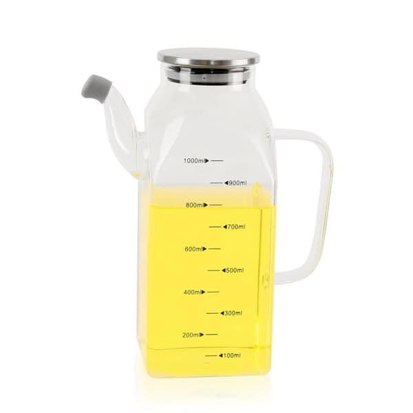 Oljeflaska La Mediterránea Transparent Silvrig Metall Borosilikatglas 1 L (6 antal)