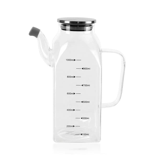 Oljeflaska La Mediterránea Transparent Silvrig Metall Borosilikatglas 1 L (6 antal)