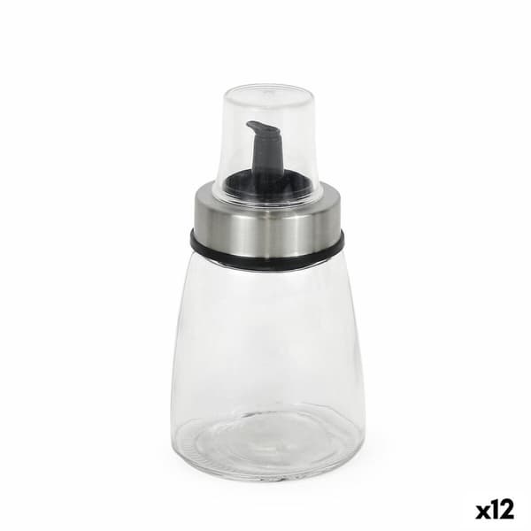 Oljeflaska Quttin Transparent Silvrig Glas 200 ml 6,5 x 6,5 x 12,5 cm (12 antal)