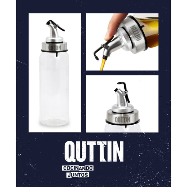 Oljeflaska Quttin Transparent Silvrig Glas 5,5 x 5,5 x 20,5 cm (12 antal)