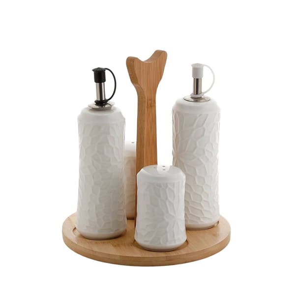 Mausteikko Home ESPRIT Valkoinen Bambu Posliini