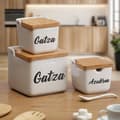 Miniatyrbilde 2 av 2: Saltbøsse med Lokk Versa GATZA Keramikk 8,8 x 8,5 x 8,8 cm