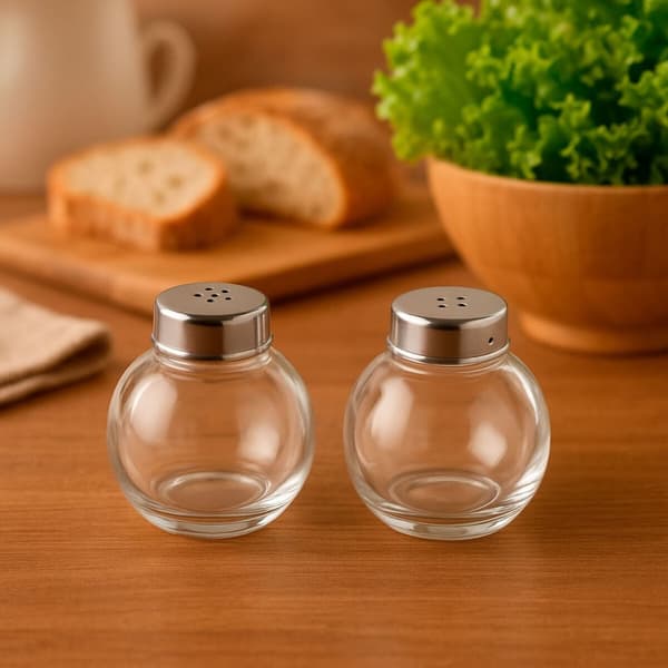 Saltkar och pepparkar Versa Metall Glas