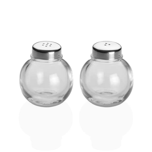 Saltkar och pepparkar Versa Metall Glas