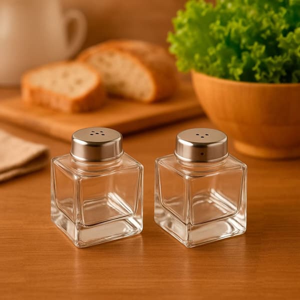Saltkar och pepparkar Versa Metall Glas