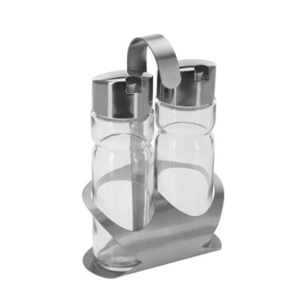 Kryddset Transparent Silvrig 12 x 8 x 19 cm (12 antal)
