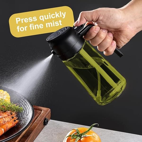 2-i-1 – 470 ml olie- og eddikesprayflaske, perfekt til madlavning, Airfryer og salat