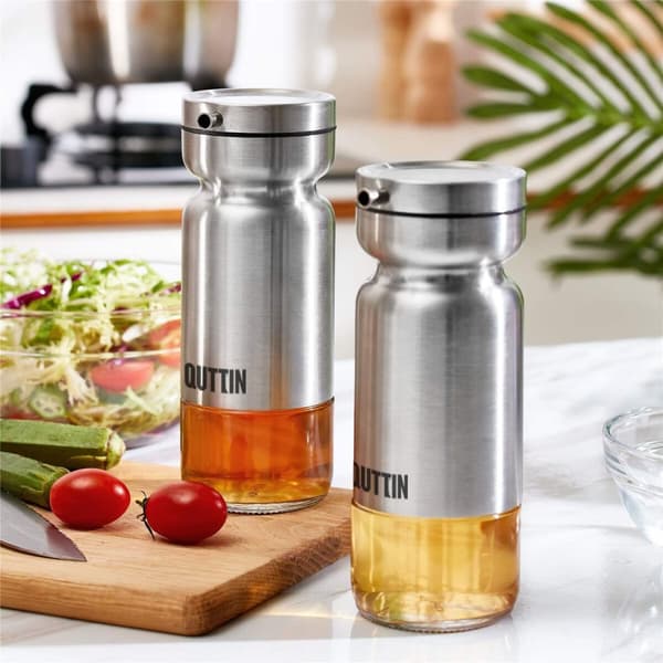 Oljeflaska Quttin Transparent Silvrig Rostfritt stål 0,36 L (12 antal)