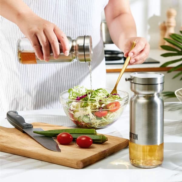 Oljeflaska Quttin Transparent Silvrig Rostfritt stål 0,36 L (12 antal)