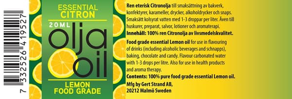 Eterisk Citronolja 20 ml med pipett