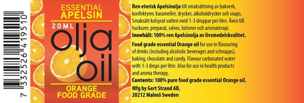 Eterisk Apelsinolja 20 ml med  pipett