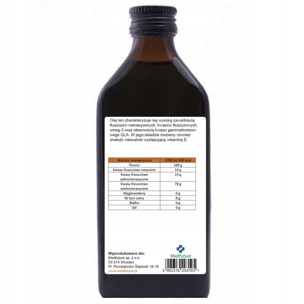 Svartvinbärsfröolja kallpressad MedFuture 250 ml