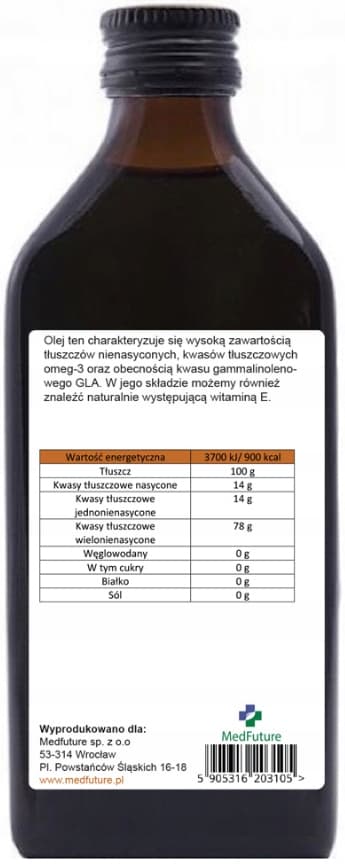 Svartvinbärsfröolja kallpressad MedFuture 250 ml