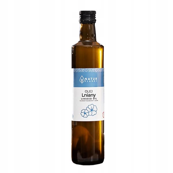 Jalostamaton pellavaöljy 100 % NaturPlanet 500 ml