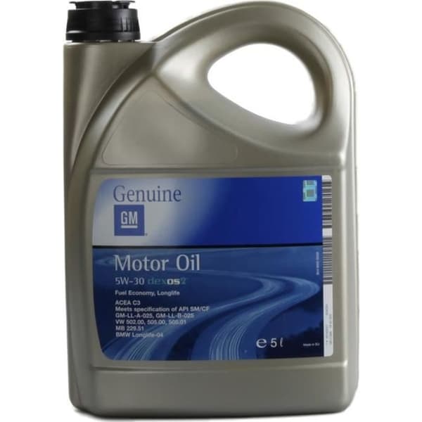 GM OPEL motorolja 5W-30 Dexos 2 Fuel Economy Longlife 5 liters jerrycans