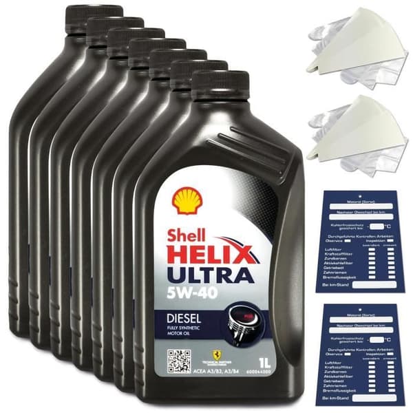 7 liter original Shell Helix Ultra Diesel 5W40 motorolja 5011987031791 226,5 229,5