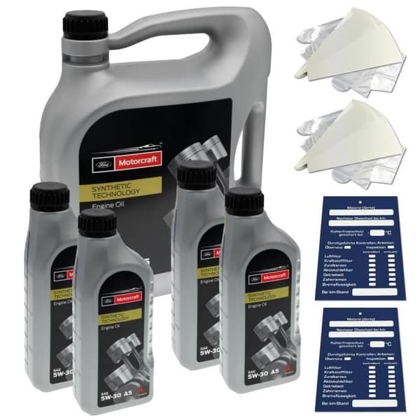 9 liters Ford Motorcraft A5 5W-30 olja Acea A1/B1 A5/B5 WSS-M2C913 Kit