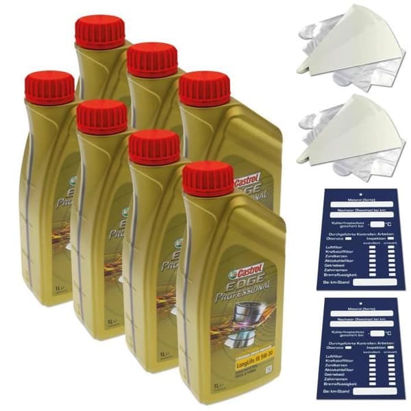 7 liter Castrol Edge Prof. Long Life 3 III 5W30 Oil Inkl. Tratt +