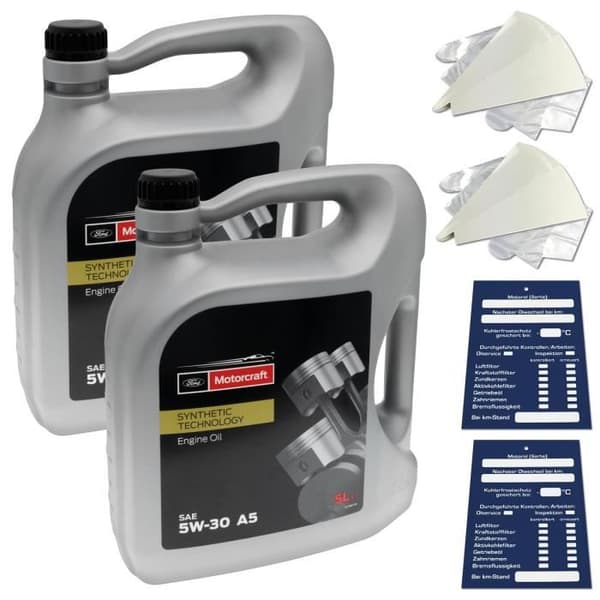 10 liters Ford Motorcraft A5 5W-30 olja Acea A1/B1 A5/B5 WSS-M2C913 Set