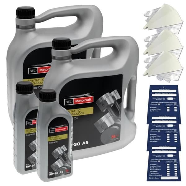 12 liters Ford Motorcraft A5 5W-30 olja Acea A1/B1 A5/B5 WSS-M2C913 Kit