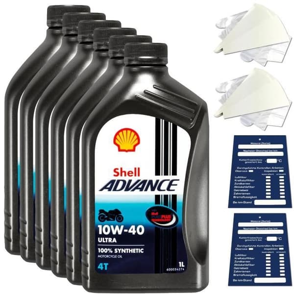6 liters original Shell Advance 4T Ultra 10W40 4-Takt motorcykelolja 600034274
