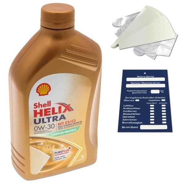 1 liter original Shell Helix Ultra Ect C2/C3 0W30 Oil 550046305 Api Sn Kit