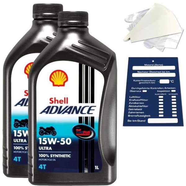 2 liter original Shell Advance 4T Ultra 15W50 motorcykelmotorolja 600041556