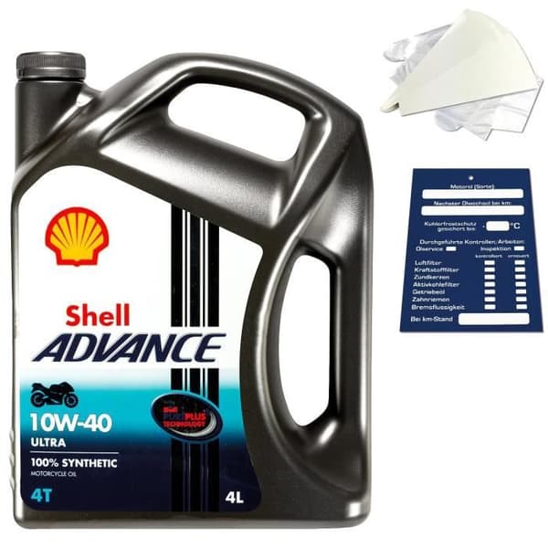 4 liters original Shell Advance 4T Ultra 10W40 4-Takt motorcykelmotorolja