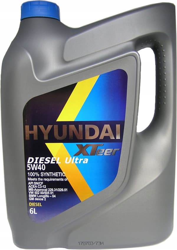 HYUNDAI XTeer 5W40 5W-40 Diesel ULTRA -6L OEM öljy