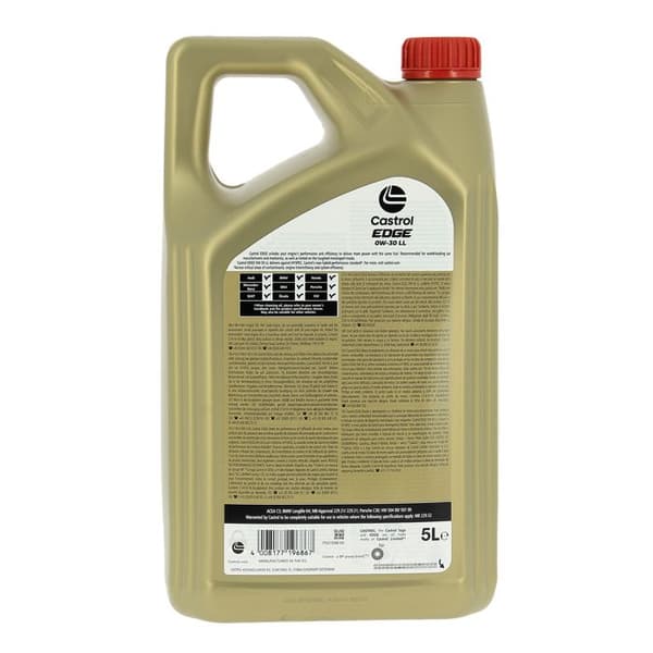 Castrol EDGE motorolja 0W-30 LL, 5L