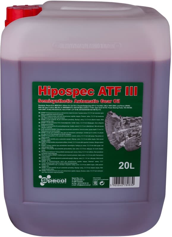SPECOL HIPOSPEC ATF III OLIE 20L SEMI-SYNTETISK / DEXRON III GEAR
